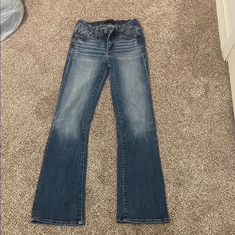 Buckle Dark Blue Flare Jeans